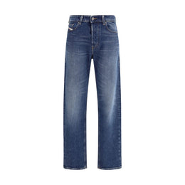 Diesel Blue Cotton Straight-Leg Jeans