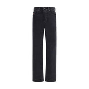 Diesel Black Cotton Relaxed Fit Jeans