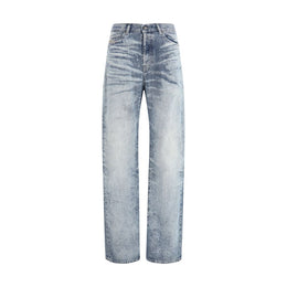 Diesel Blue Cotton Straight-Leg Jeans