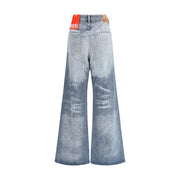 Diesel Blue Cotton Flared Jeans
