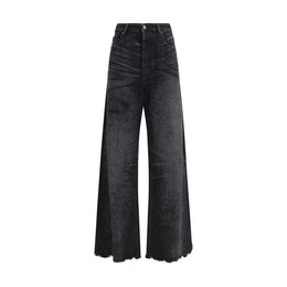 Diesel Black Cotton Relaxed Fit Jeans