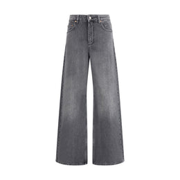 Marine Serre Gray Cotton Flared Jeans