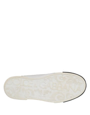 Dolce & Gabbana Black White Leather Low Top Sneakers Shoes