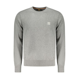 Hugo Boss Gray Cotton Men Sweater