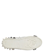 Dolce & Gabbana Black White Studded Low Top Sneakers Shoes