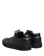 Dolce & Gabbana Black MIAMI Calf Low Top Men Sneakers  Shoes