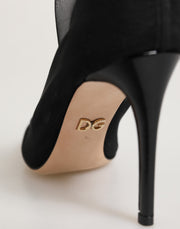 Dolce & Gabbana Black Nylon Stretch Mesh Sock Boots  Shoes