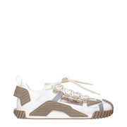 Dolce & Gabbana White Fabric Athletic Sneakers