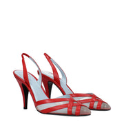 Valentino Garavani Red Leather Stiletto Heel Sandals