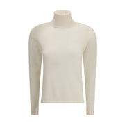 Max Mara White Wool Turtleneck