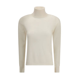 Max Mara White Wool Turtleneck