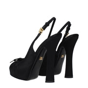 Dolce & Gabbana Black Satin High Heel Pumps