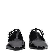 The Attico Black Leather Ballet Flats