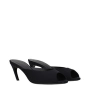The Attico Black Fabric Flat Sandals