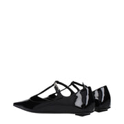 The Attico Black Leather Ballet Flats