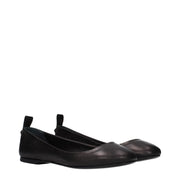 The Attico Black Leather Ballet Flats