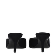 The Attico Black Fabric Flat Sandals