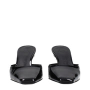 The Attico Black Leather Flat Sandals