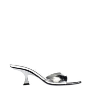 The Attico Gray Leather Flat Sandals