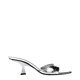 The Attico Gray Leather Sandals