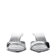 The Attico Gray Leather Flat Sandals