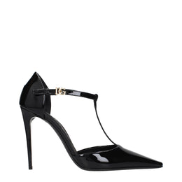 Dolce & Gabbana Black Leather High Heel Pumps