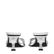 The Attico Gray Leather Flat Sandals