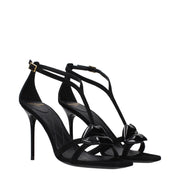 Balmain Black Leather Stiletto Heel Sandals