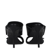 Balmain Black Leather Stiletto Heel Sandals