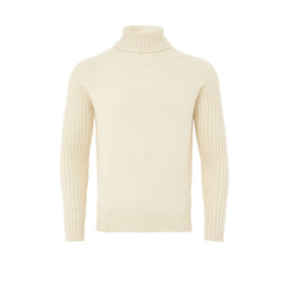 Gran Sasso White Wool Turtleneck