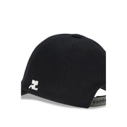 Courrèges Black Cotton Cap (Baseball Hat)