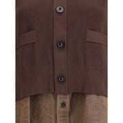 Sacai Brown Cotton Cardigan