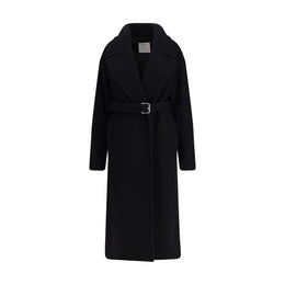 Max Mara Black Fleece Wool Coat