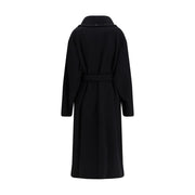 Max Mara Black Fleece Wool Coat