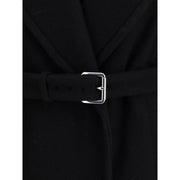 Max Mara Black Fleece Wool Coat