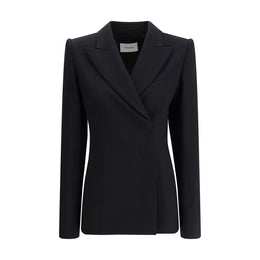 Max Mara Black Fleece Wool Coat