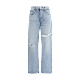 Agolde Light Blue Cotton Straight-Leg Jeans