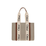 Chloé Beige Linen Shoulder Bag