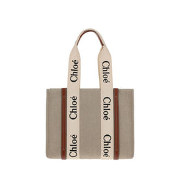 Chloé Beige Linen Shoulder Bag