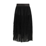 Dolce & Gabbana Black Silk Long Skirt