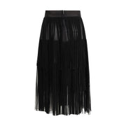Dolce & Gabbana Black Silk Long Skirt