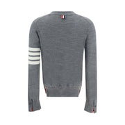 Thom Browne Gray Fleece Wool Polo Shirt