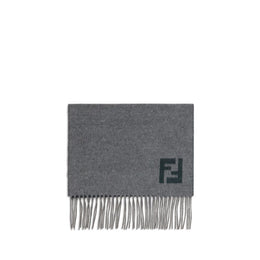 Fendi Gray Wool Scarf