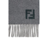 Fendi Gray Wool Scarf