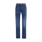 Jacob Cohen Blue Cotton Slim Fit Jeans