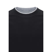 Brunello Cucinelli Black Cotton T-Shirt