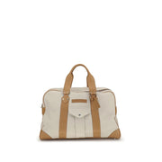 Brunello Cucinelli Beige Calf Leather Bos Taurus Luggage And Travel