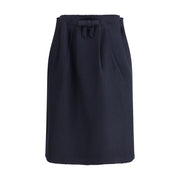 Prada Blue Fleece Wool Midi Skirt