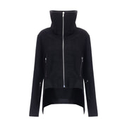 Rick Owens Black Fleece Wool Biker Jacket