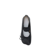 MM6 Black Calf Leather Bos Taurus Ballet Flats